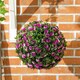 image 9 of HOMCOM Set of 2 Artificial Plant Topiary Rose Balls, Faux Plants, Purple