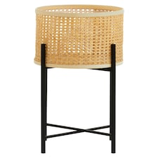 Interiors by Premier Sturdy Large Planter, Handwoven Detailing On Small Outdoor Planters, Contemporary Planter For Flowers Cream