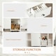 image 5 of HOMCOM Folding Dining Table, Drop Leaf Table With Drawers White