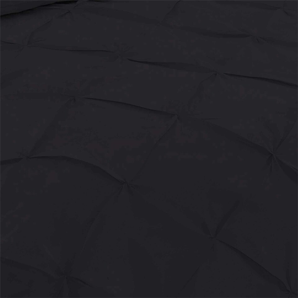 image 1 of Pintuck Pleated Duvet Cover Set - Double - Black