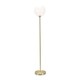 image 4 of ValueLights Frenchie Pink Tinted Glass Globe Gold Stem Floor Lamp