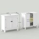 image 7 of HOMCOM 2-Tier Bathroom Sink Cabinet, Freestanding Storage Cabinet, White 