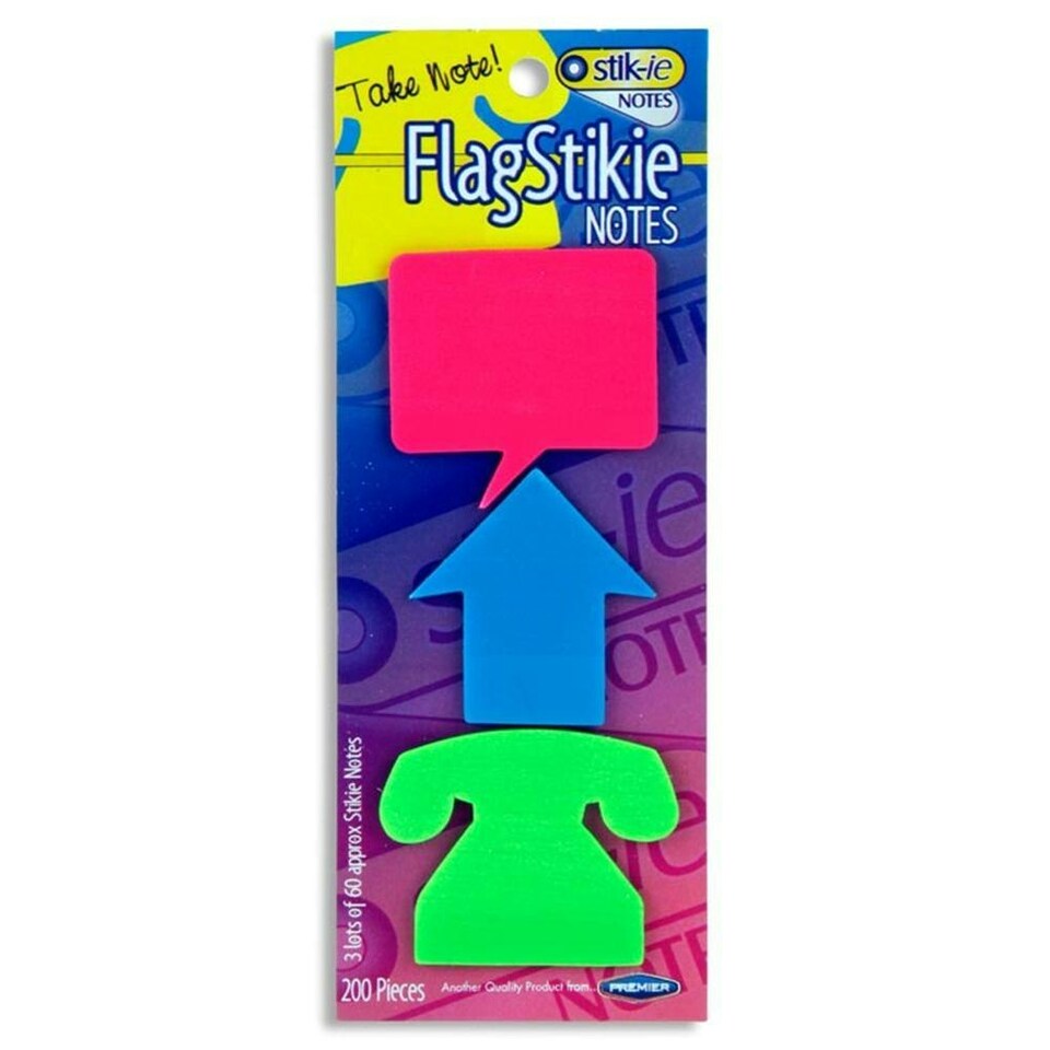image 1 of Pack of 3 Assorted Shapes Stickie Notes Tabs by Stik-ie