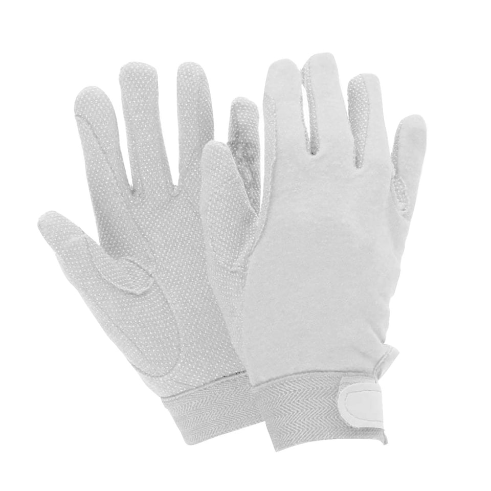 image 1 of Dublin Adults Track Riding Gloves - White - Small White | Small