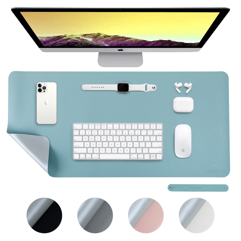 Desiretech Reversible Dual Sided Desk Mat in Waterproof PU Leather