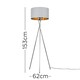 image 3 of ValueLights Camden Chrome Tripod Floor Lamp Grey & Gold Shade Grey