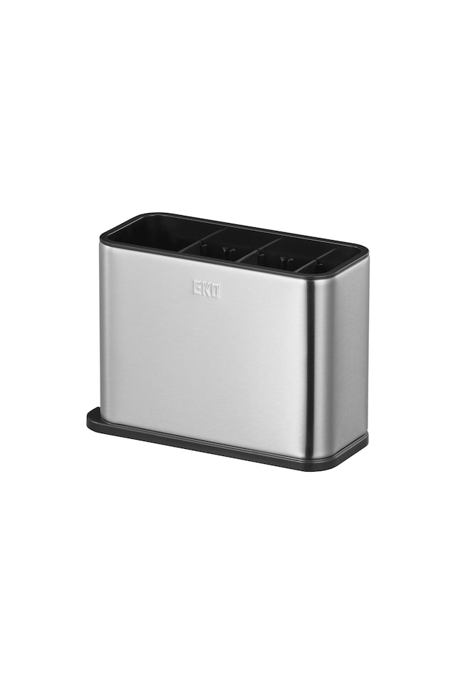 image 1 of EKO - Kitchen Utensil Holder - Utensil Organiser & Cutlery Drainer for Sink - Customisable Compartments for Cutlery, Gadgets - Stainless Steel Utensil Holder - Perfect for Kitchen