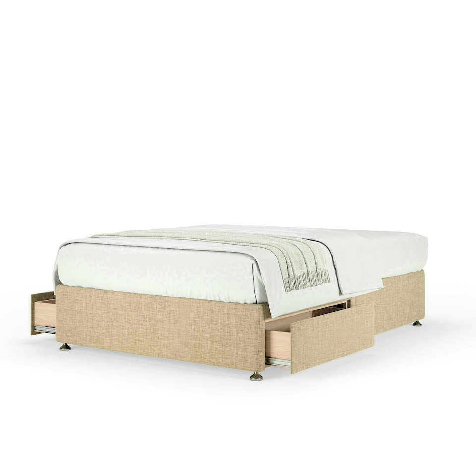 image 1 of Neptune Spring Cream Linen 2 Drawer Divan Set King Size