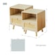 image 7 of Abrihome Set of 2 Rattan Nightstand Cabinet, with Saving Storage Space and Shelves