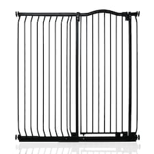 Safetots Extra Tall Curved Top Safety Gate, 125cm - 134cm, Matt Black, Extra Tall 100cm in Height, Pressure Fit Stair Gate, Baby Gate for Doors Hallways and Spaces, Safety Barrier, Easy Installation
