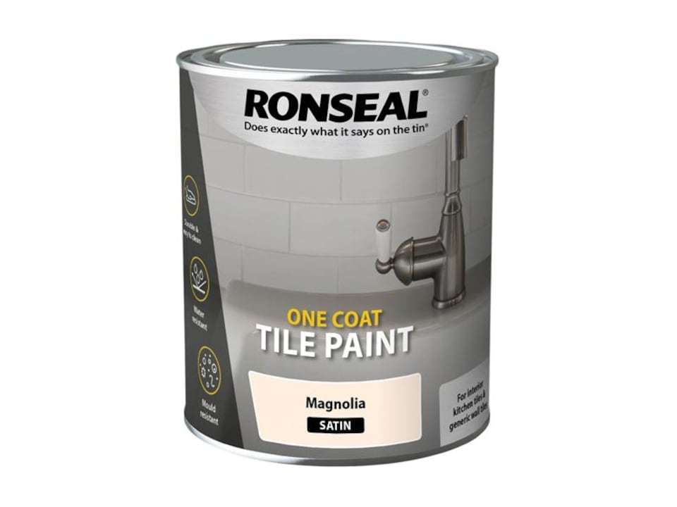 image 1 of Ronseal One Coat Tile Paint Granite Grey Satin 750ml - 37685