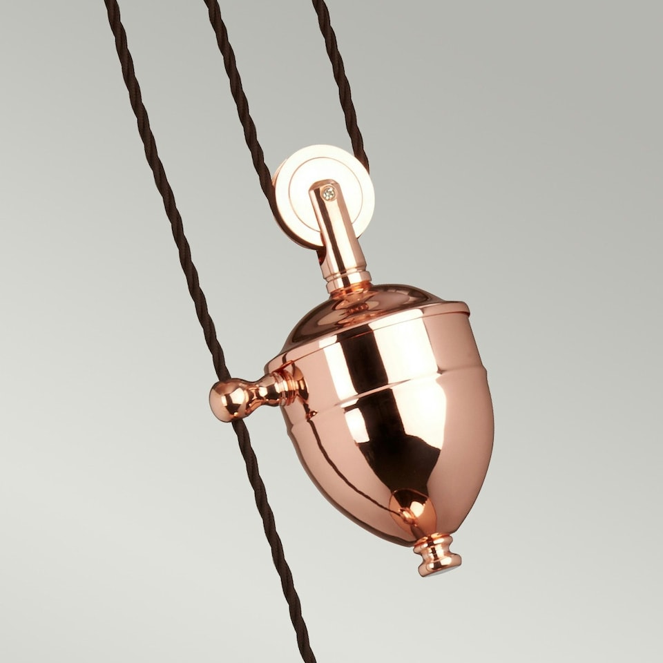 image 1 of Provence 1 Light Rise & Fall Dome Ceiling Pendant Polished Copper, E27