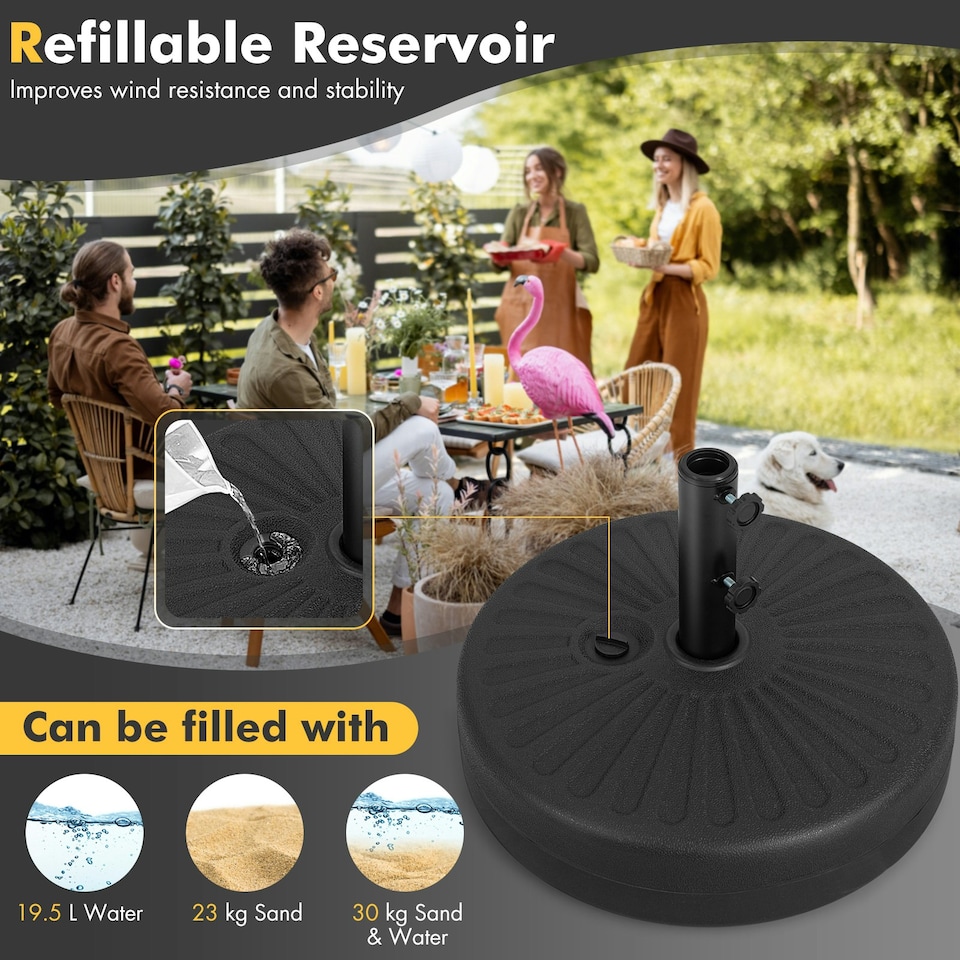 image 1 of COSTWAY 50 cm Round Umbrella Base Stand Patio Umbrella Holder