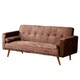 image 1 of STYLISH CRUSH VELVET FABRIC CLIC CLAC SOFA BED IN BROWN