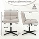 image 2 of COSTWAY Armless Home Office Chair Swivel Desk Chair Grey Grey