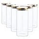 image 1 of Argon Tableware Glass Storage Jars with Metal Lids - 1.5 Litre - Gold - Pack of 6