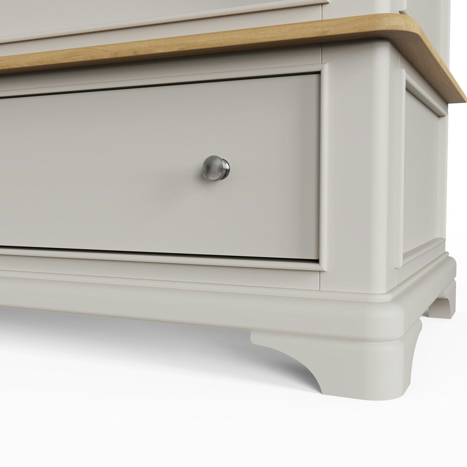 image 1 of Faire 150cm Sliding Combination Wardrobe in Dove Grey with Oak Top Grey