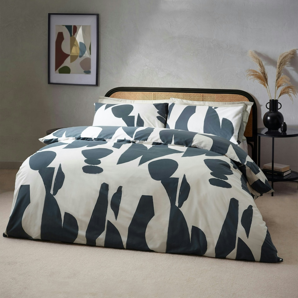 image 1 of Hoem Meta Abstract Cotton Rich Single Duvet Cover Set
