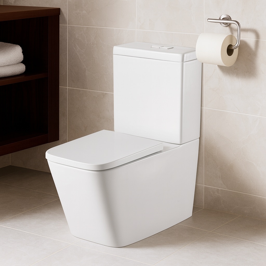 Milan Rimless Close Coupled Toilet With Soft Close Seat