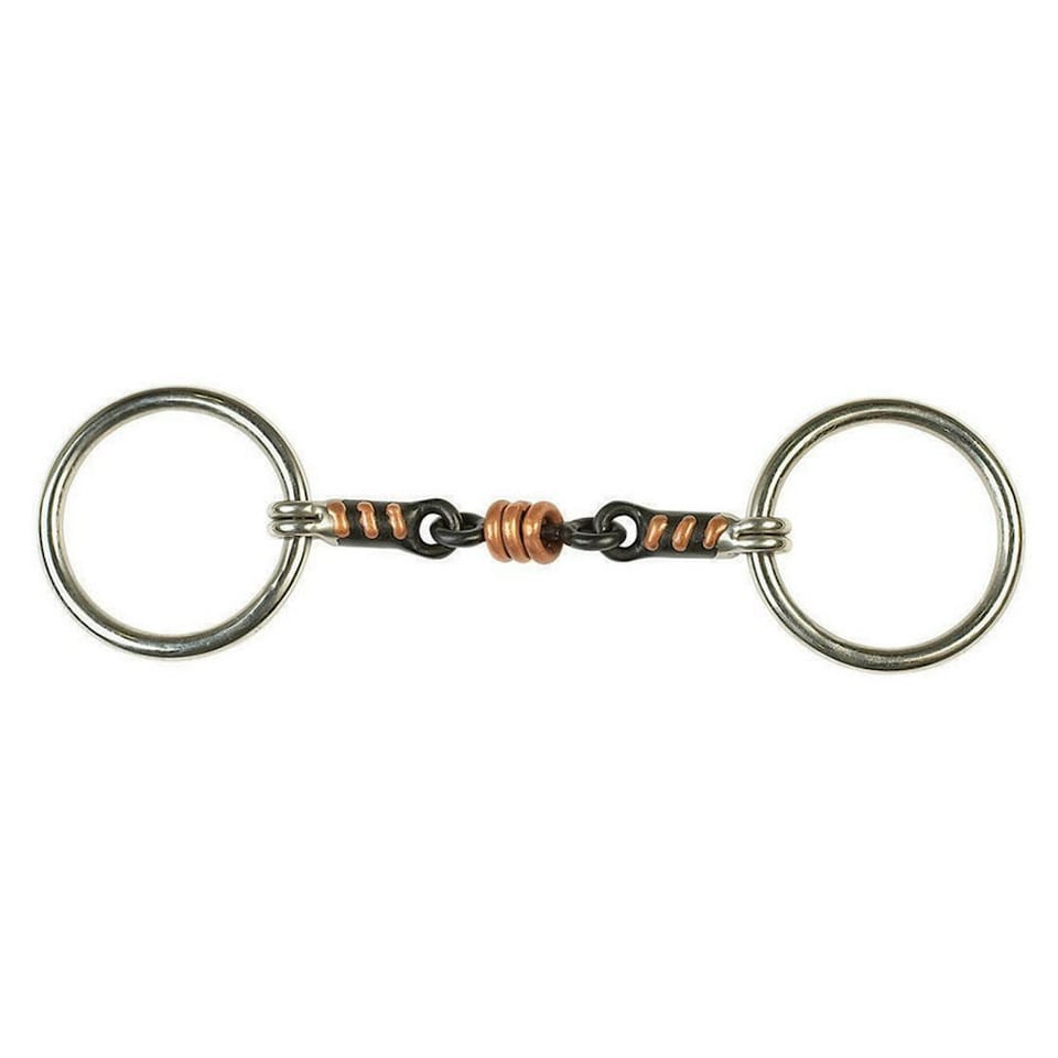 Lorina Sweet Iron Roller Link Loose Ring Snaffle - Silver - 5in