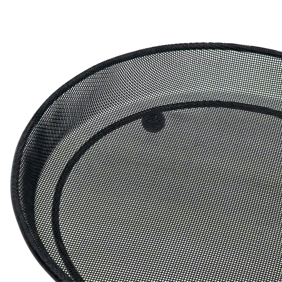 image 1 of Heavy Duty Black Mesh Metal Ground Wild Bird Feeder Feeding Tray 22cm