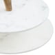 image 5 of Monzaro Two Tier Marble and Acacia Wood Cake Stand White