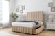 image 4 of Sloomy California Pebble Plush Divan Bed Base 2 Drawers Right Side With 54 Inch Floor Standing Headboard & 12 Inch Matching Footboard | Brown | Pebble | King | 1