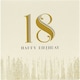 image 4 of 18th Today Gold Foil Finished Stylish Birthday Card