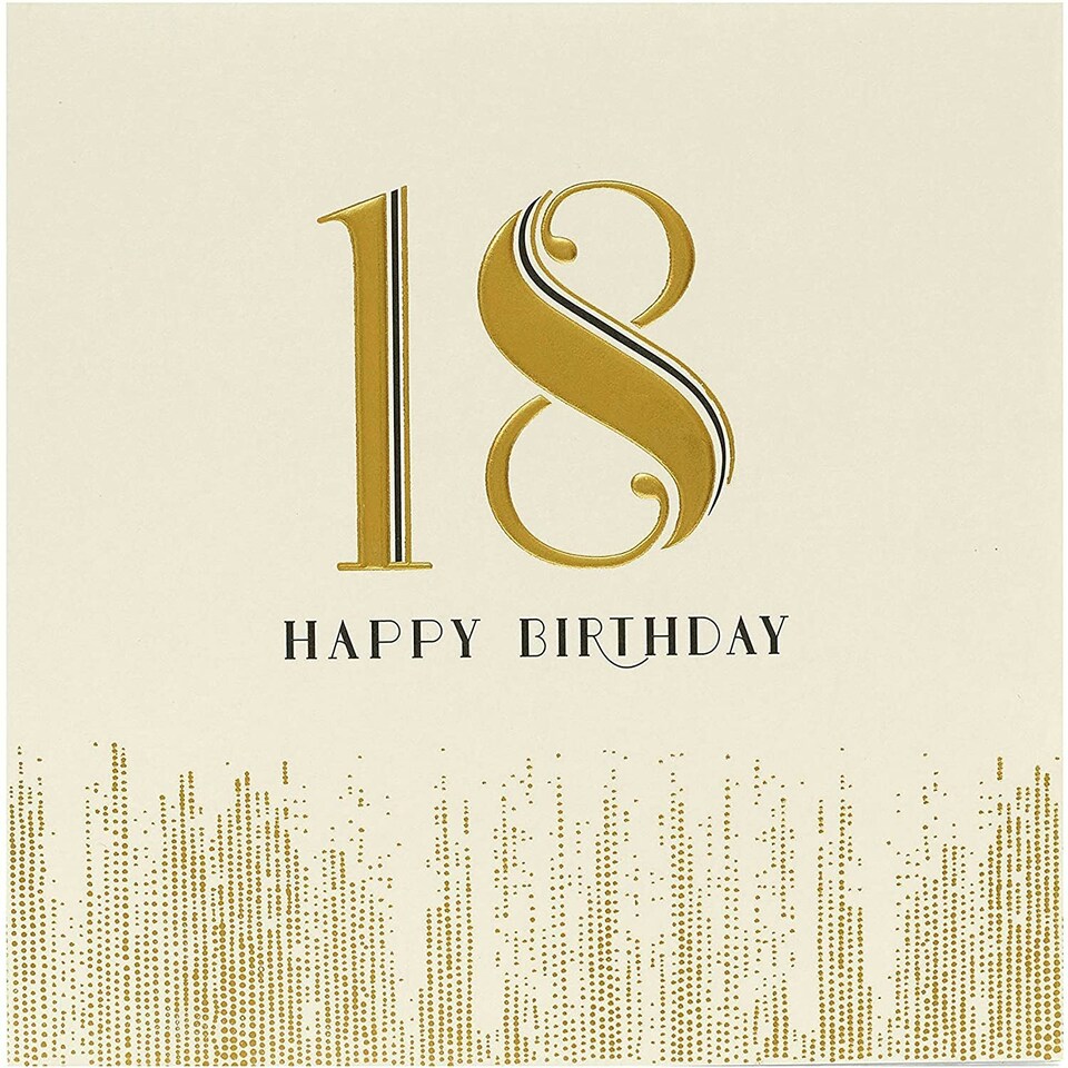 image 1 of 18th Today Gold Foil Finished Stylish Birthday Card