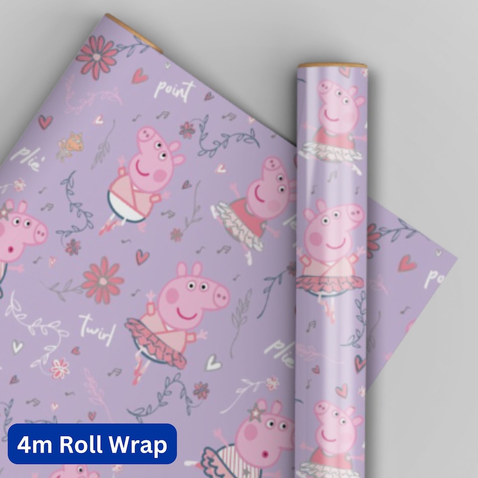 image 1 of Peppa Pig 4m Roll Wrapping Paper
