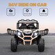 image 3 of AIYAPLAY Kids Electric Ride on Car 2-Seater, 24V Truck UTV with Remote Control, Suspension System, LED Lights, Horn, Music, for 3-8 Years, khaki