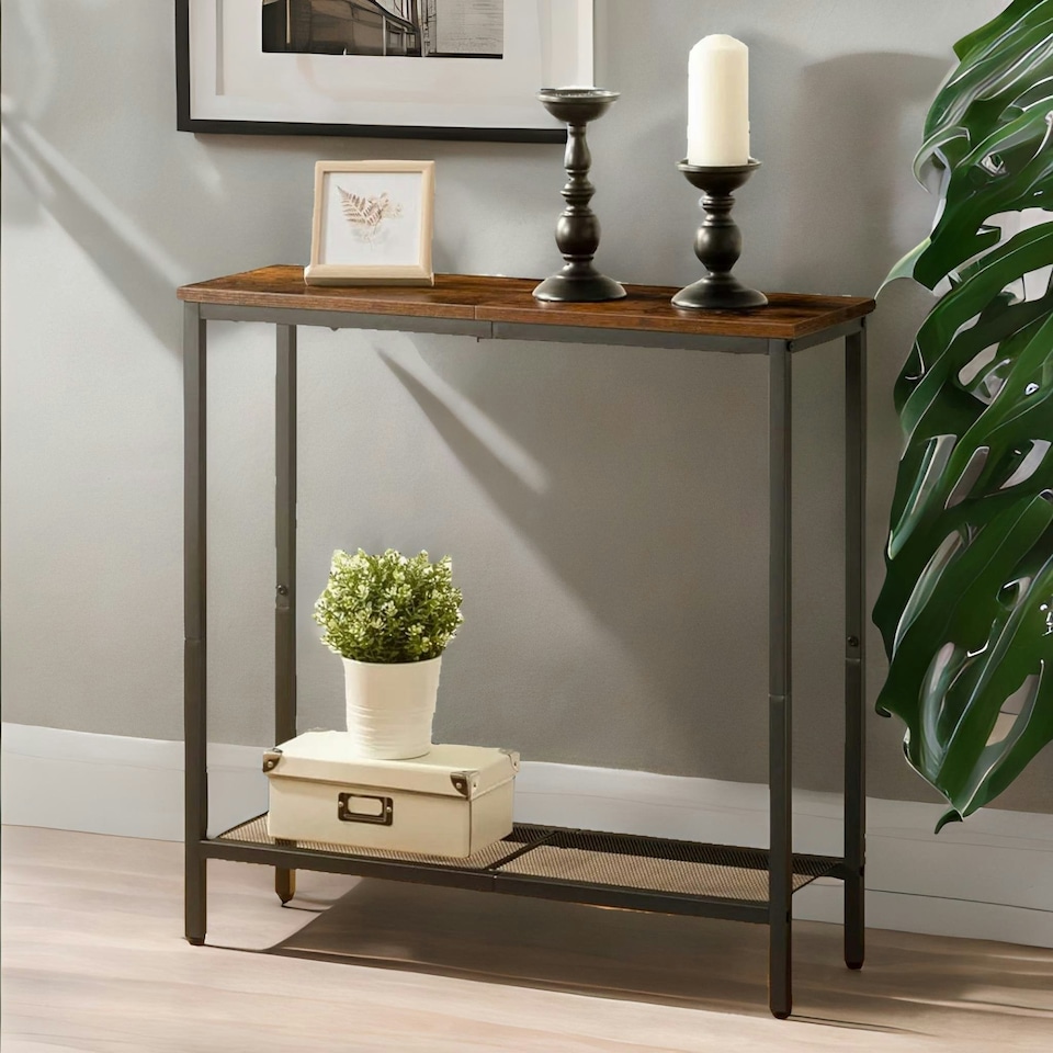 image 1 of Slim Hallway Console Table Brown