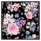 image 2 of Bright pink flowers on black (Picture Frame) Grey | XL
