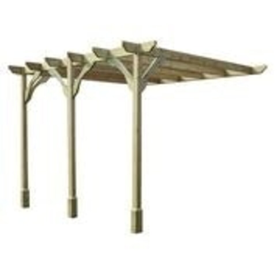 image 1 of Wall Mounted Premium Pergola 3 Post - L420 x W420 x H270 cm - Light Green