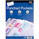 image 1 of Just Stationery 10 Clear Plastic Punched Pocket