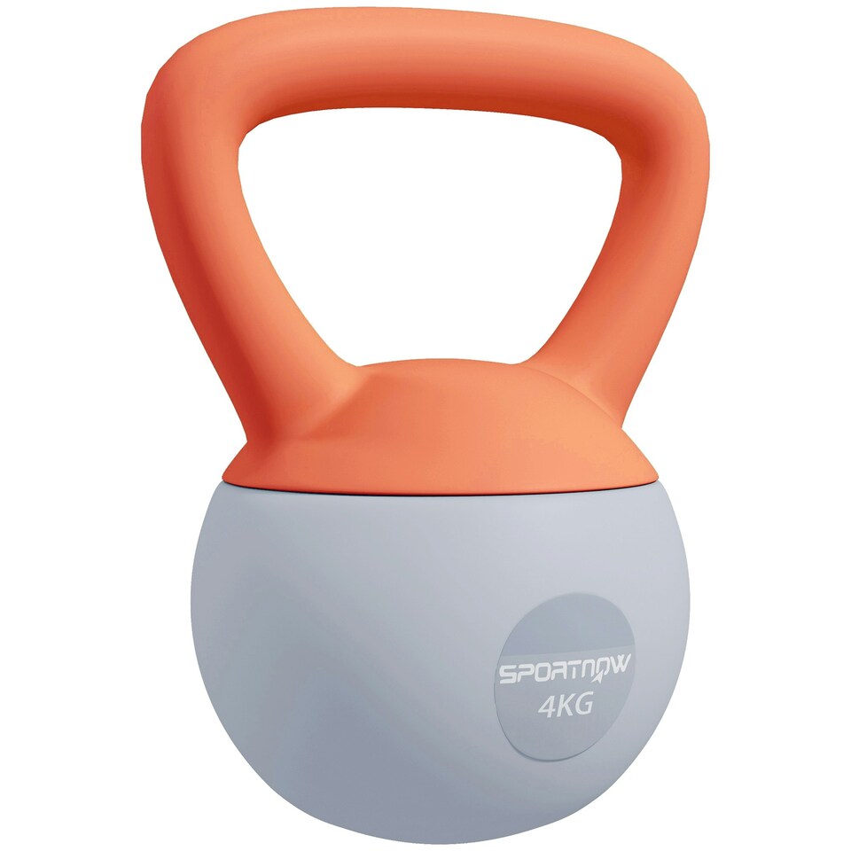 image 1 of SPORTNOW Kettlebell with Soft Body and Non-Slip Handle Orange | 4