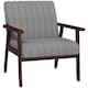 image 1 of HOMCOM Modern Accent Chair Upholstered Armchair for Bedroom Living Room Grey
