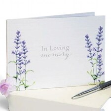 Widdop Gifts In Loving Memory Condolence Book - Grey with Lavender Flowers