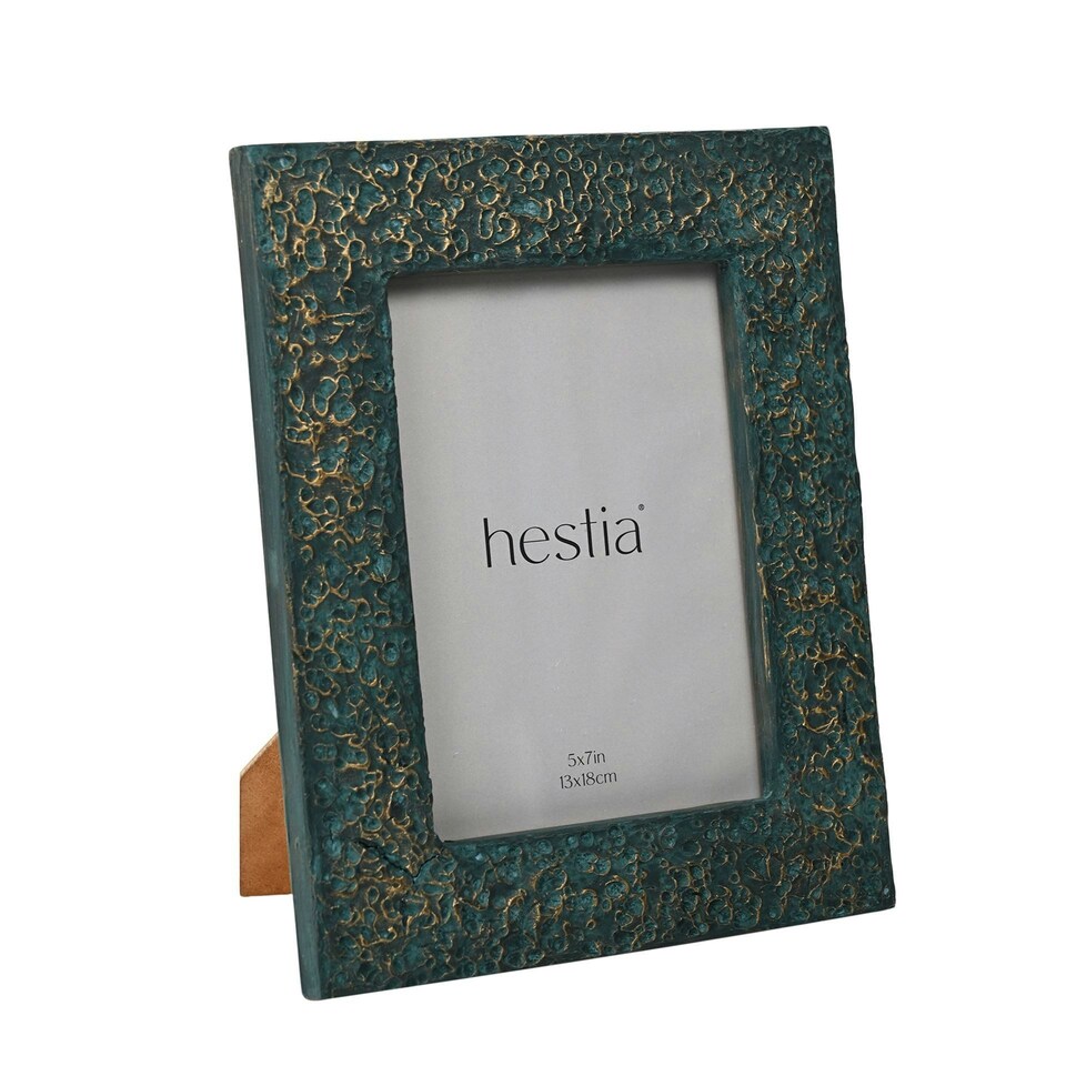 image 1 of Hestia Photo Frame Teal with Gold Imprint - 5" x 7"