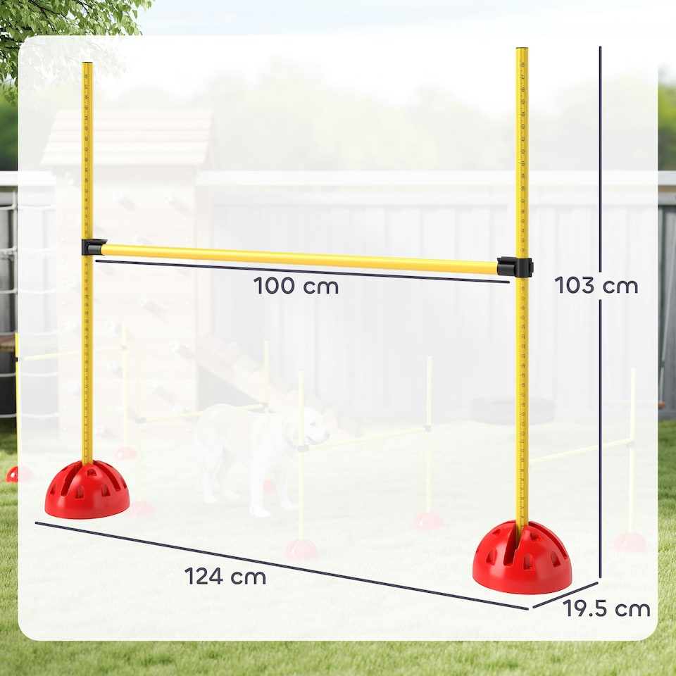 image 1 of PawHut 4-Piece Dog Agility Equipment with 4 Hurdle bars, for Training