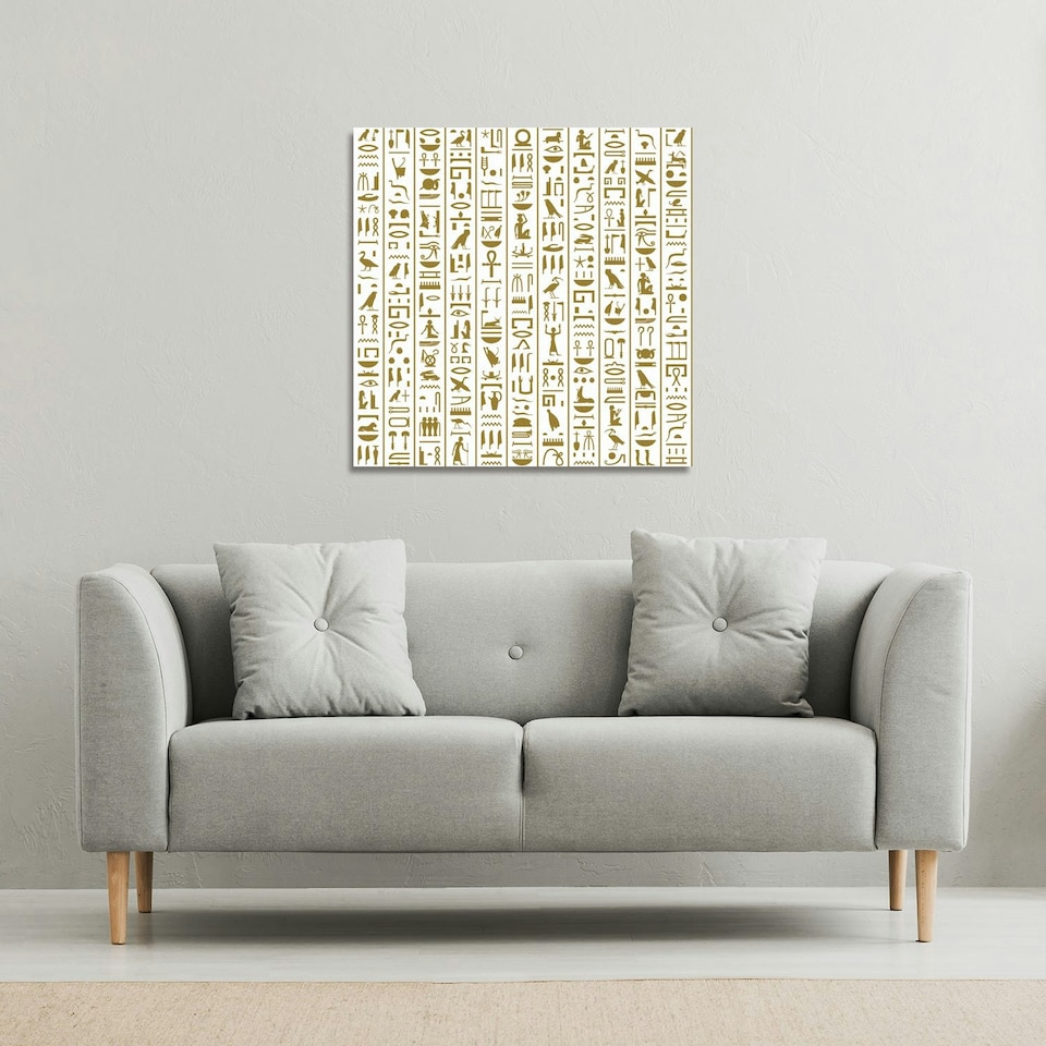 image 1 of Acient Egyptian Heiroglyphs (Canvas Print) 61 x 61 x 4cm
