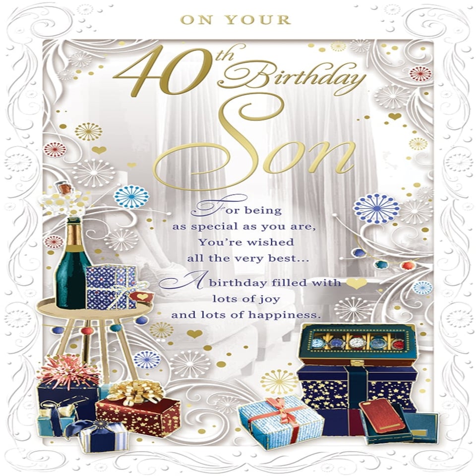 image 1 of On Your 40th Birthday Son Opacity Card