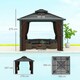 image 7 of Outsunny 3x3(m) Hardtop Gazebo with Polycarbonate Roof & Sides, Brown