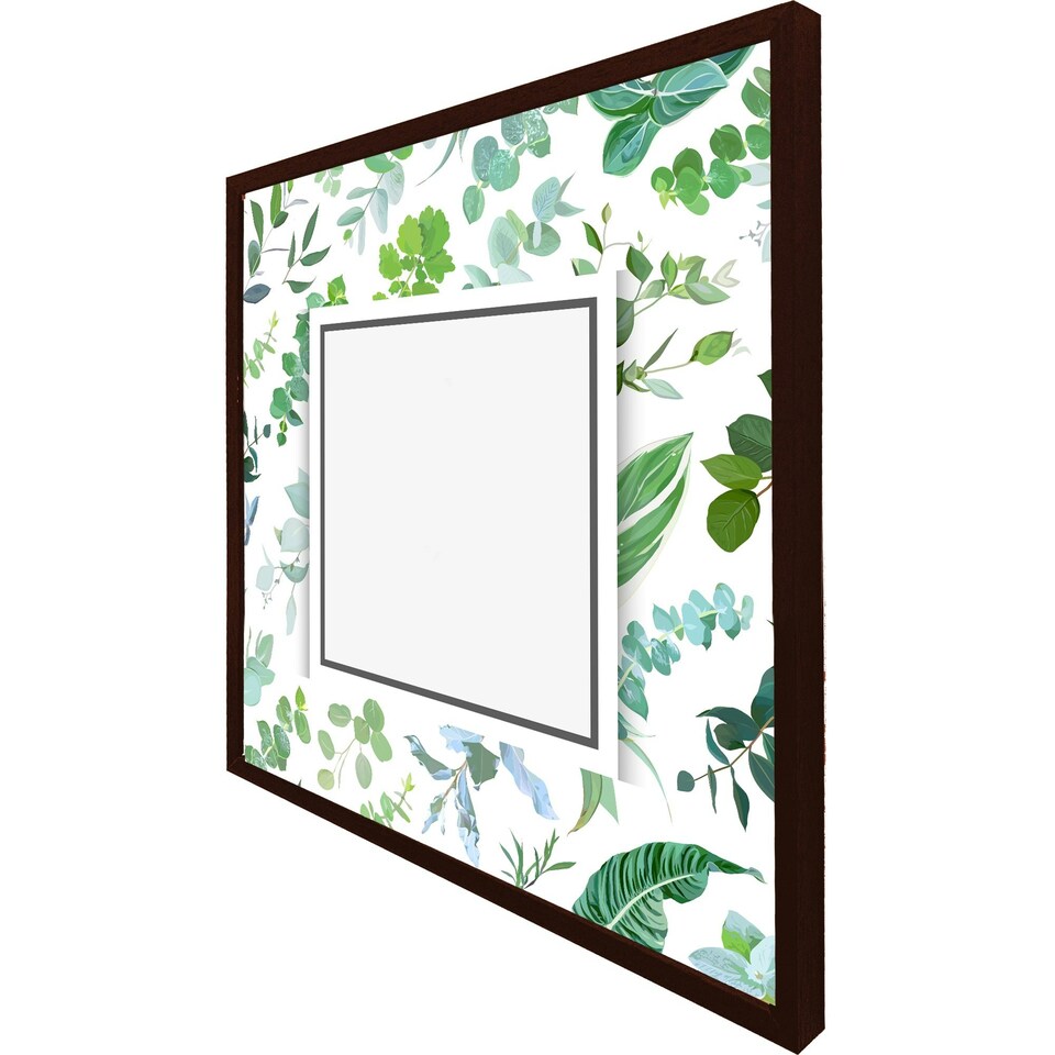 image 1 of Green leaves (Picture Frame) Black | M