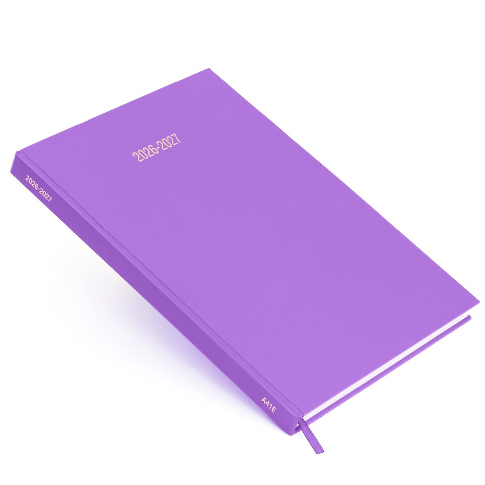 image 1 of 2026 2027 Academic Diary A4 Page a Day - Mid Year Hardback Planner From August 2026 to July 2027 - Student Teacher School Organiser with Ribbon Bookmark (A4, Purple)