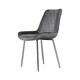 image 1 of Furniturebox 2x Pesaro Grey Velvet Silver Leg Luxury Dining Chairs