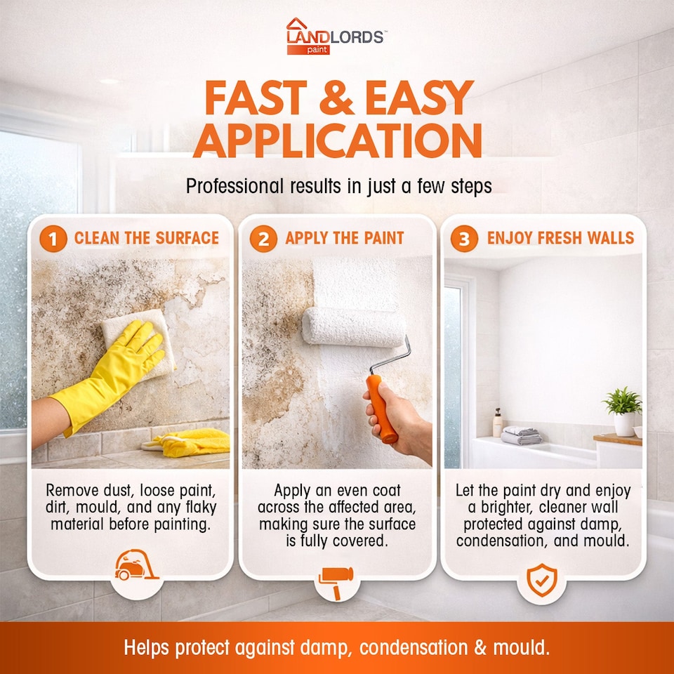 image 1 of Landlords Paint - Anti-Damp Paint - Damp Proof Protection for Interior Walls & Ceilings - Beige - 2.5L