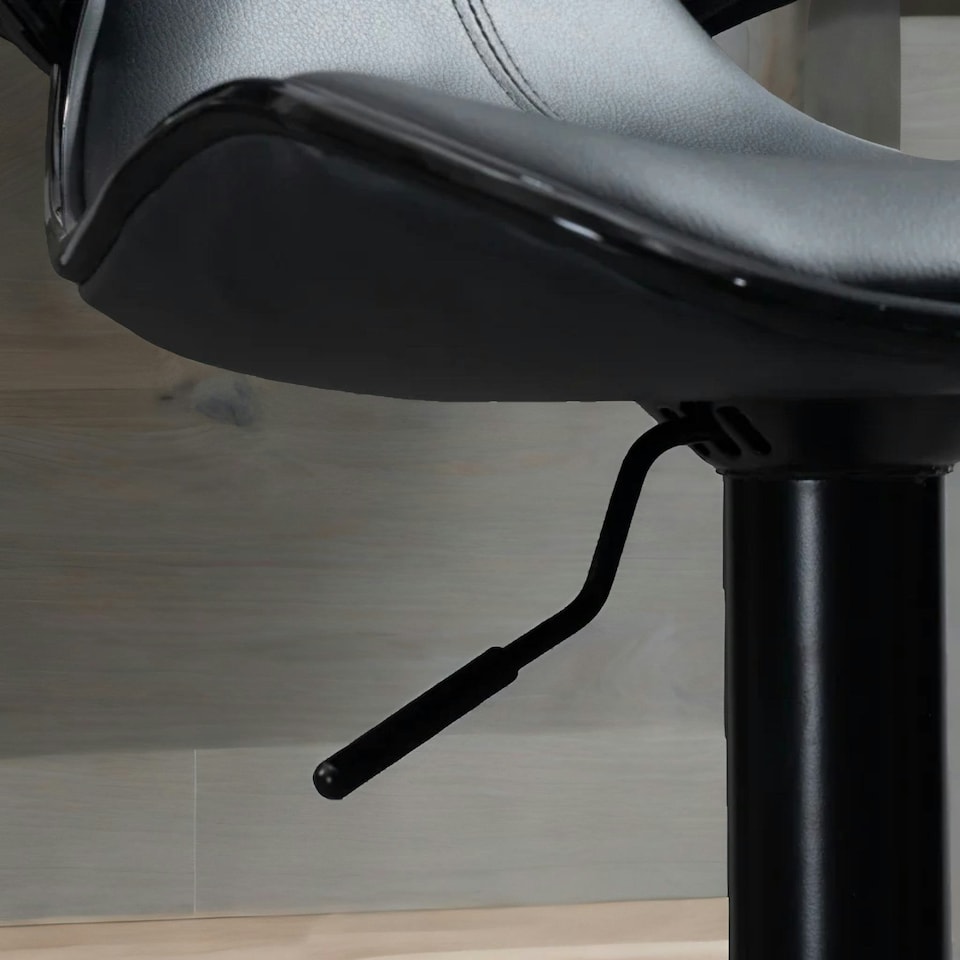 image 1 of Set Of 2 Grey Adjustable Swivel & Adjustable Height Grey