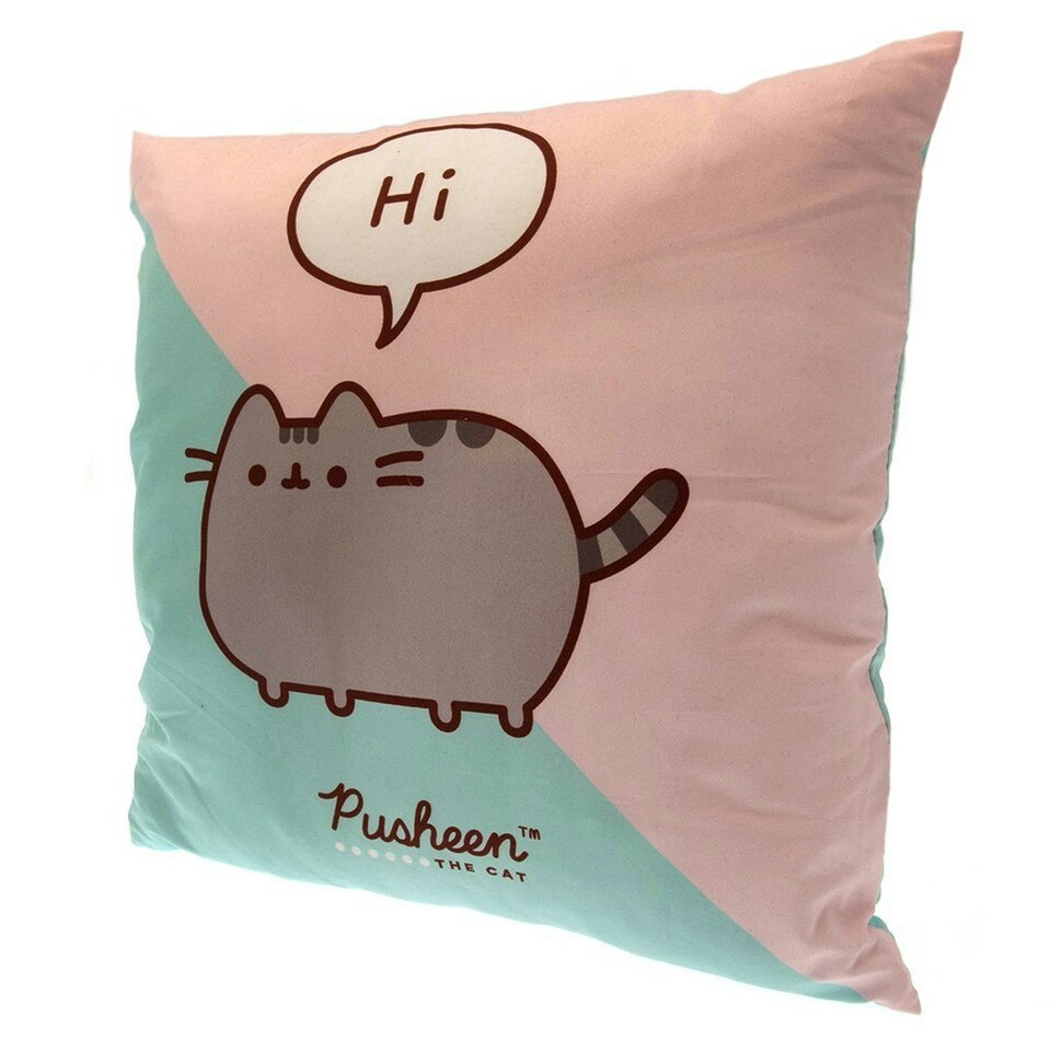 image 1 of Pusheen Hi Cushion - Pink/Blue/Grey - 40cm x 40cm