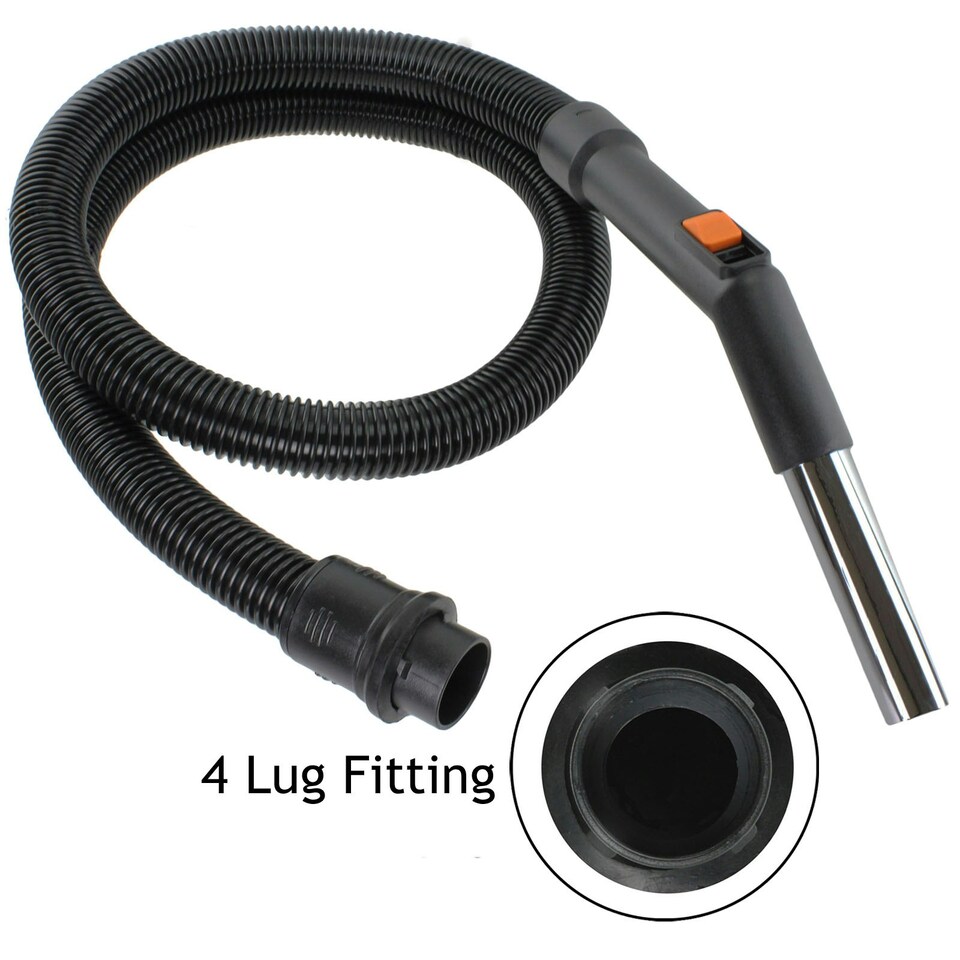 image 1 of SPARES2GO Stainless Steel Hose for Vax 6130 6131 6140 6141 6150 6151 Vacuum Cleaner (4 Lug Fitting) Black